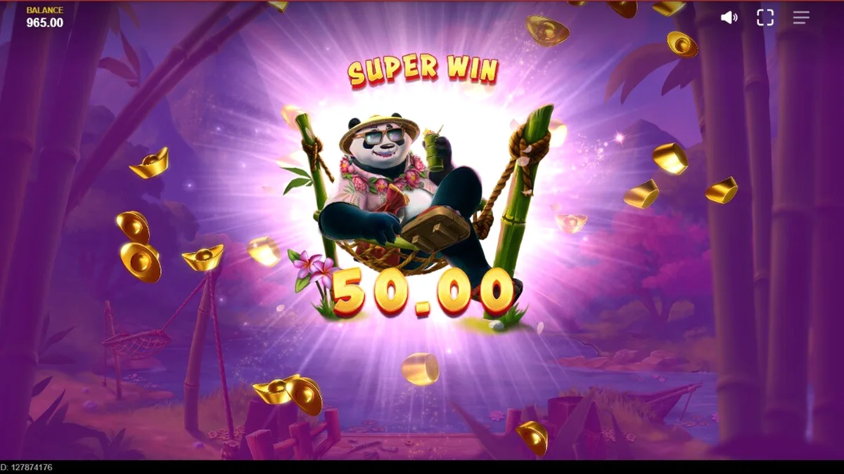 Panda Goes Boom slot dengan latar belakang bambu dan elemen keberuntungan Tiongkok